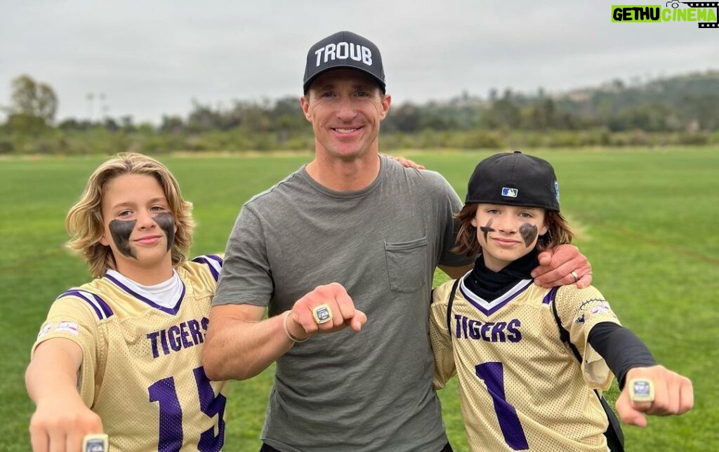 Drew Brees Instagram - Really proud of these boys! @playfna 8th grade 7v7 Gold Division Champions. One game, winner take all last night. A couple of our stud players were out and these boys stepped up…even Bowen played LB as a 6th grader vs the big boys. Lots of teaching moments & life lessons in this game…that’s what it’s all about.