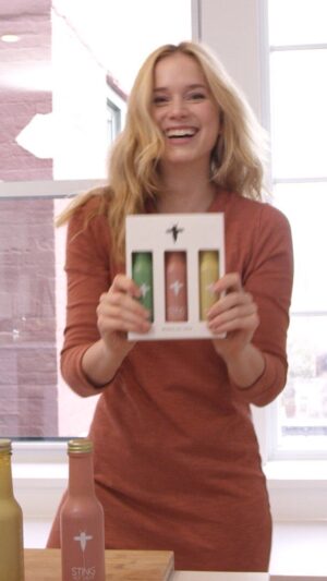 Elizabeth Lail Instagram - My dear friends made @stingsauce here out of New York and I am so thrilled their dream has finally come to fruition. We have been talking about our love for hot sauce for so long! They were kind enough to share it with me and I hope you all will love it as much as I do. Visit them @stingsauce to get in on the heat 🙌