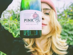 Emily Bett Rickards Instagram - Oh the time has come to drink of many things. Of bubbles with your friends in bathtubs and all that @nockingpoint brings. If you want this wine (you do) click link in bio (I see you) 💕🧠👄🐽🌸🎀