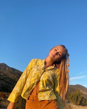 Emily Skinner Instagram - Hey good news! I’m starting a @depop and I’m going to be selling these four groovy tops + a lot more ! Buying second hand rather than new reduces water and energy consumption and doesn’t add to our overflowing landfills. It’s also so much more creative and fun ! Head to the link in my bio to shop my Depop and find me at @emilyskinner on the app! #depoppartner #depop 💟💚🌷🧚