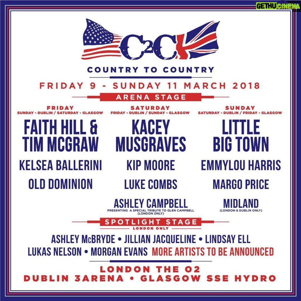 Faith Hill Instagram - Tickets on-sale now! #c2c2018 c2c-countrytocountry.com