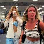 Hannah Stocking Instagram - There’s two types of people coming home from vacation 🏝️🥵 @lelepons Miami International Airport, Florida