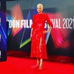 Hannah Waddingham Instagram - Thank you to @shanecooperuk @jamesyardley @marywilesmakeup @lewis_pallett @delavali_official & @louboutinworld for making this @succession fangirl feel slick & suitable for a date with the mighty Roy family tonight @britishfilminstitute @royalfestivalhall Crrrrackin’ night! X Royal Festival Hall