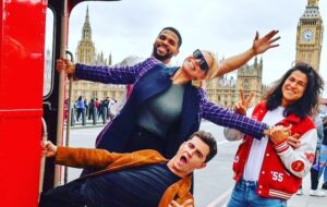 Hannah Waddingham Instagram - Best day out in fair Londinium with my boys! Thank you @appletv #richmondtilwedie ❤️💙