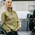 Hannah Waddingham Instagram - Getting behind my boy @romanotoolehowes and @roigfilmwear They have created the most beautifully and lovingly designed clothes aimed at the film&tv crew industry but helloooo I love my jacket! Chiiiiic!…and no one would let me anywhere near a camera! 😂 Get behind them guys. Really cool gear for work or y’know,not! 🥰 Love you Ro. Well done my friend. Happy times with you on three years of #tedlasso ❤️❤️❤️💙❤️Han.