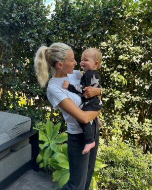 Heather Rae El Moussa Instagram - All 3 of the kids have made me a better person in different ways. I got my feet wet with Tay & Bray & then Tristan’s sweet soul chose me to be his mama. 

The kids have given me different perspective of life. There is a different purpose when you become a mother, you think different, you feel different. Life is more fun, but scary, I worry about things I’ve never worried about before. It’s chaotic but it’s beautiful chaos. I barely rest, I never have lazy days. Some days I miss that. But the alternative is SO much better. 🤍

Swipe to see life lately of Tristan Bear. 🐻 

A few updates:
He says mama, dada, dog & is trying to say other things. 
He’s taken 2 steps but not walking yet. 
He gives kisses & hugs. 
He loves being outside. 
He’s so sweet but strong willed. 
He loves pacis and drinking water. 😊