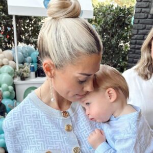 Heather Rae El Moussa Instagram - Pure joy. 🤍 Sharing a few little updates that make me smile: T’s a picky eater but loves hummus, fruit, peanut butter and almond butter 
He knows where his nose, hands, feet & tongue are.
He gives kisses and hugs
And is the happiest most loving angel all of the time 🥹