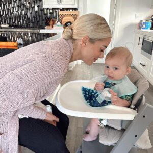 Heather Rae El Moussa Instagram - The candid moments of motherhood >> 🤍 Trying to find the balance of posting and sharing my life with you guys while also keeping some things more private than others. And balance is something I get asked about a lot and I think the real answer is I’m doing the best I frickin can 😆some days are better than others and other days are more chaotic, that’s life though 🤷🏼‍♀️My priorities are also so different these days- my baby and my family come first but having a schedule (as much as I possibly can) is really important so I can try to fit it all in- I use time, like when Tristan’s sleeping, to decide what needs to be done: is it work emails, looking at designs, working out, eating, our flips, etc etc. In the past, it was a lot easier to share everything I was doing on social media but now I think a big part of me likes to stay in my happy bubble and focus my energy on the things I mentioned like filming, my health, skincare, our flips and our family.  Balance isn’t easy these days but doing something every day to bring health, happiness, and calm to my life is my advice to anyone who’s feeling something similar 🫶🏻