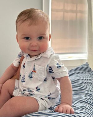 Heather Rae El Moussa Instagram - Our little, sweet bear, every day he wakes up he is growing and changing ❤️ His joy and happiness and excitement for life brings us so much happiness. Sharing for daily dose of cuteness 🧸🥰🤍👼🏻