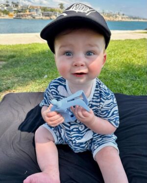 Heather Rae El Moussa Instagram - Our little, sweet bear, every day he wakes up he is growing and changing ❤️ His joy and happiness and excitement for life brings us so much happiness. Sharing for daily dose of cuteness 🧸🥰🤍👼🏻