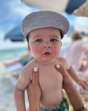 Heather Rae El Moussa Instagram - Our little, sweet bear, every day he wakes up he is growing and changing ❤️ His joy and happiness and excitement for life brings us so much happiness. Sharing for daily dose of cuteness 🧸🥰🤍👼🏻