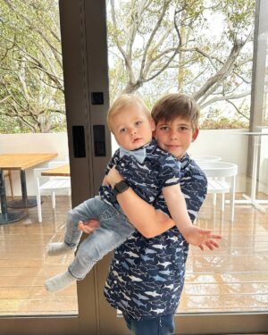 Heather Rae El Moussa Instagram - Happy Easter from the El Moussas 🤍🐰🐣it was pure CHAOS getting out the door to brunch with the family but we made it!!
Then heading to to our desert house for a few days for a little chill time. 
Sending love to all of you!
