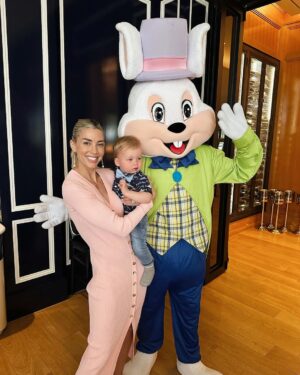 Heather Rae El Moussa Instagram - Happy Easter from the El Moussas 🤍🐰🐣it was pure CHAOS getting out the door to brunch with the family but we made it!!
Then heading to to our desert house for a few days for a little chill time. 
Sending love to all of you!