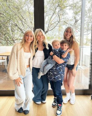 Heather Rae El Moussa Instagram - Happy Easter from the El Moussas 🤍🐰🐣it was pure CHAOS getting out the door to brunch with the family but we made it!!
Then heading to to our desert house for a few days for a little chill time. 
Sending love to all of you!