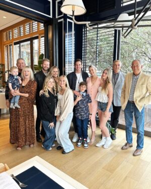 Heather Rae El Moussa Instagram - Happy Easter from the El Moussas 🤍🐰🐣it was pure CHAOS getting out the door to brunch with the family but we made it!!
Then heading to to our desert house for a few days for a little chill time. 
Sending love to all of you!