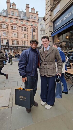 Ian Wright Instagram - Best dressed man in the West End today and he's a steam engine train driver as well. Had to get a pic with Charles 👌🏾🎄😎