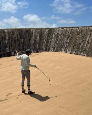 Jack Whitehall Instagram - Good to have an annual reminder that Golf is still very much not my sport at all. Love the clobber though.
#AllTheGearNoIdea