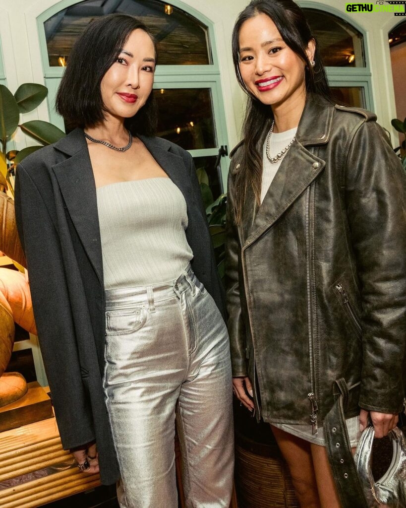 Jamie Chung Instagram - Thanks for getting us together! It was so nice catching up with old friends 🖤 Cheers @aimeesong and congrats on your collab @madewell
