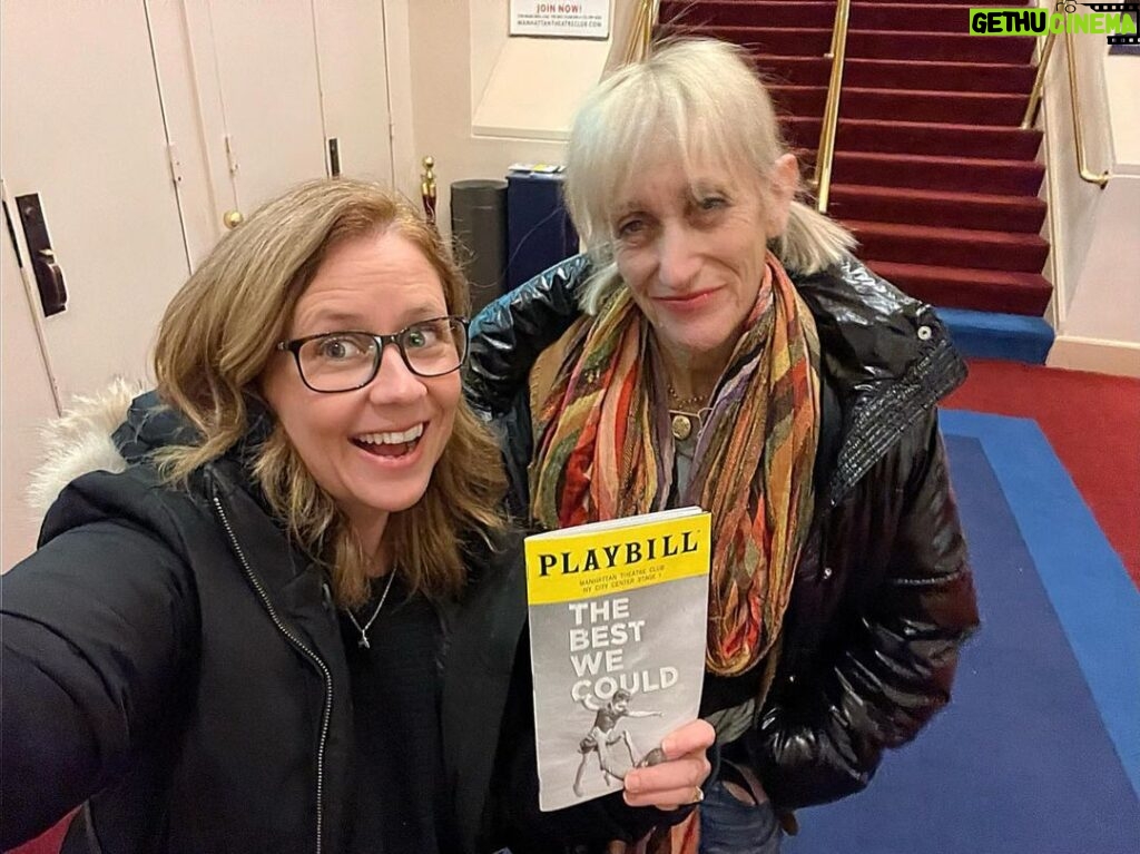 Jenna Fischer Instagram - My birthday wishes are already coming true. Saw a beautiful piece of theater at @mtc_nyc starring my friend the magnificent @connie.shulman You want to see this play. The Best We Could Written by: Emily Feldman Directed by: Daniel Aukin Starring: @maybeayacash @abc4coats @momosie @connie.shulman #frankwood I ❤ NY! Great theater opens the heart and mind. And feeds the soul. I just love it.