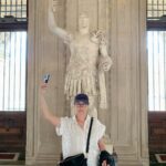 Jenna Fischer Instagram - One of my favorite things to do in museums is pose like the art. #vacationflashback 📸 Louvre Museum, Paris, France