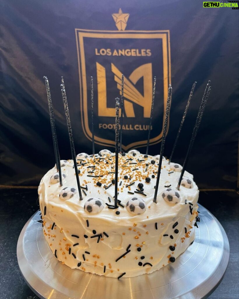 Jenna Fischer Instagram - Red Velvet LAFC Birthday Cake for our son. 12 years old! He’s heading to the game tonight ready for a win! Go @lafc @lafc3252 Recipe by: @sallysbakeblog