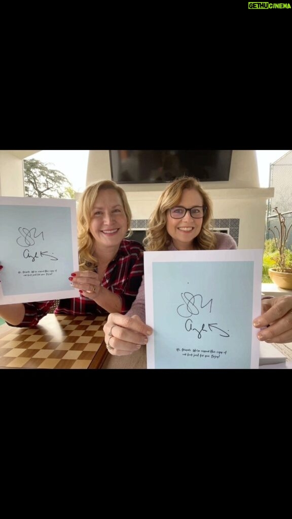 Jenna Fischer Instagram - Signed copies of our book The Office BFFs are now available for pre-order!! @angelakinsey and I signed seriously thousands of copies (it took us two months and we went a little crazy 😜 ) We are so excited they are now available! Link in bio. All copies signed by both of us! 📖😜✍ @deystreet www.hc.com/officebffs