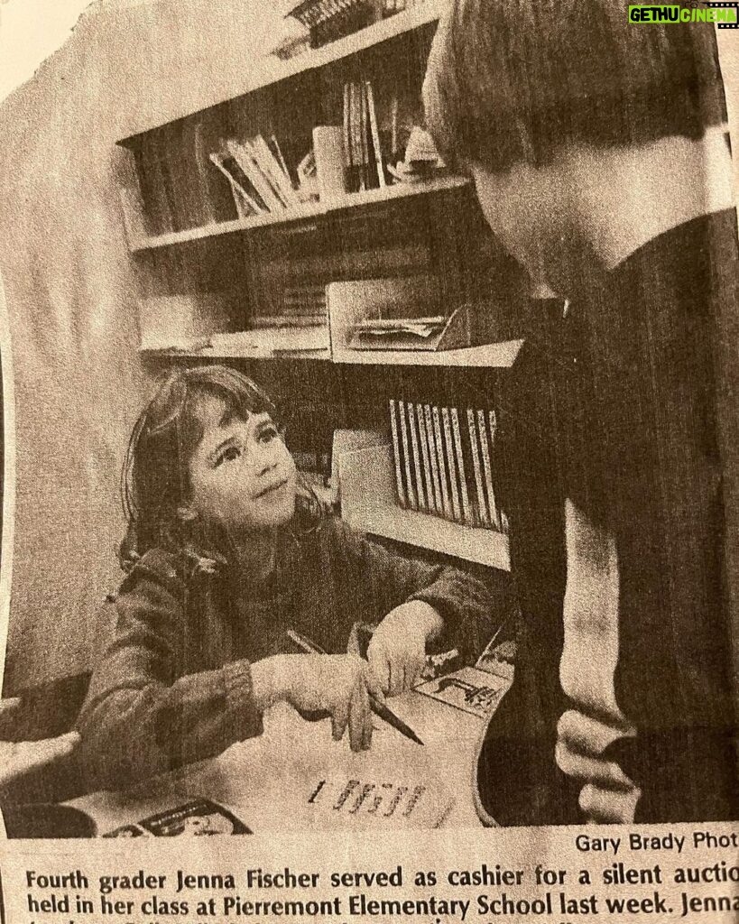 Jenna Fischer Instagram - #tbt My Dad just mailed me this clipping he found from our local newspaper…look at little me! Gosh this captures my 4th grade self so well. I vividly remember the auction my teacher Mrs. Seibel created for us and how delighted I was to be chosen as cashier! I loved my teacher, she made learning so fun. And I love that my Dad found this so I could remember it all over again!
