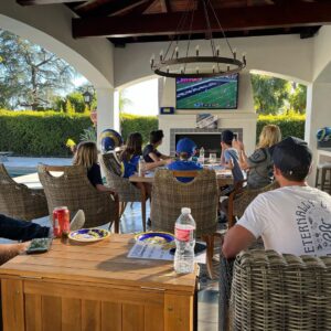 Jenna Fischer Instagram - BFF family tradition to watch the Super Bowl together…Josh brings dip and dessert, Lee fires up the grill, the Moms organize Commercial Bingo. Maggie’s first year joining in. Love it!
