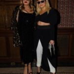 Jennifer Coolidge Instagram - He knows how to make a girl feel like a billion bucks. A couple of wild Massachusetts girls draped head to toe in @csiriano . Danced the night away alongside @meghan_trainor @aliciasilverstone @lucyliu @sarahmgellar - loved every single look. What a show! ❤️❤️❤️ #relivethenight #galaxybust New York, New York