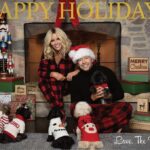 Jenny McCarthy-Wahlberg Instagram - Happy Puppy Holiday from myself, Mr Wahlberg and our fur baby family — from left to right — Gucci, Lady (the matriarch), Louis, Bruno and Duke (the patriarch, in Donnie’s arms). Have a wonderful Christmas and a Happy New Year! 📸: @lynettemcphoto #HappyHolidays #2023 #Christmas #puppies #family #shitzu St. Charles Illinois