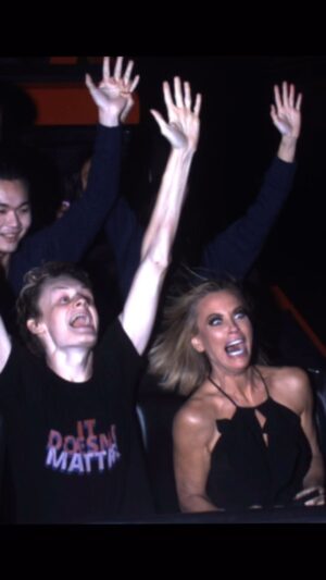 Jenny McCarthy-Wahlberg Instagram - Just enjoying a leisurely night with my son @evanjasher 
#vacation #rides #rollercoasters