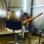 Jenny McCarthy-Wahlberg Instagram – BTS of @skims shoot. @beautybyangee being one brave makeup artist 🤣❤️
#makeupartist #beauty #skims 
@scottkinghair