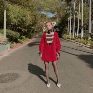 Jessica Barden Instagram - This @gucci dress was definitely not made for me but I like to think it was ❤️ for @contentmodemagazine @deborahfergusonstylist @jostrettell @allieking6