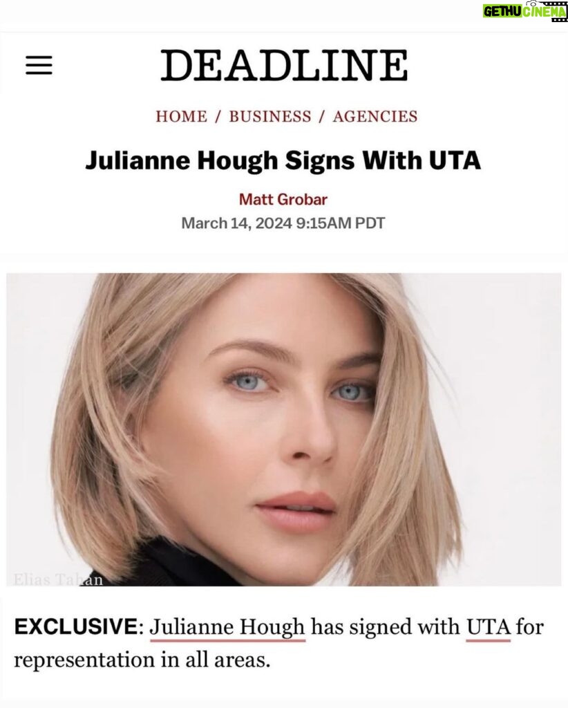 Julianne Hough Instagram - Could not be more thrilled about joining @unitedtalent agency! So many exciting things on the horizon already. Looking forward to sharing more soon… stay tuned 😏