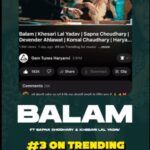 Khesari Lal Yadav Instagram - Thankyou So Much For Your Love And Support ❤️🔥 Balam🔥😎 New Haryanvi Song Currently #trending3 ,#trending8 On Music & crossed 2.2 Million Views On GemTunesHaryanvi Yt Channel follow @gemtunesharyanvi for more updates !! @iamdevahlawat @itskomalchaudhary @raoinderyadav @reena.indereena @akshayk.agarwal @shineofficial.666 @gemdigitaloffcial @gemtunesofficial @vinayguptaofficial_ @thismohitjain #balam #sapnachaudhary #KhesariLalYadav #gemtunesharyanvi #gemdigital #trending #viral #new #instagramreels