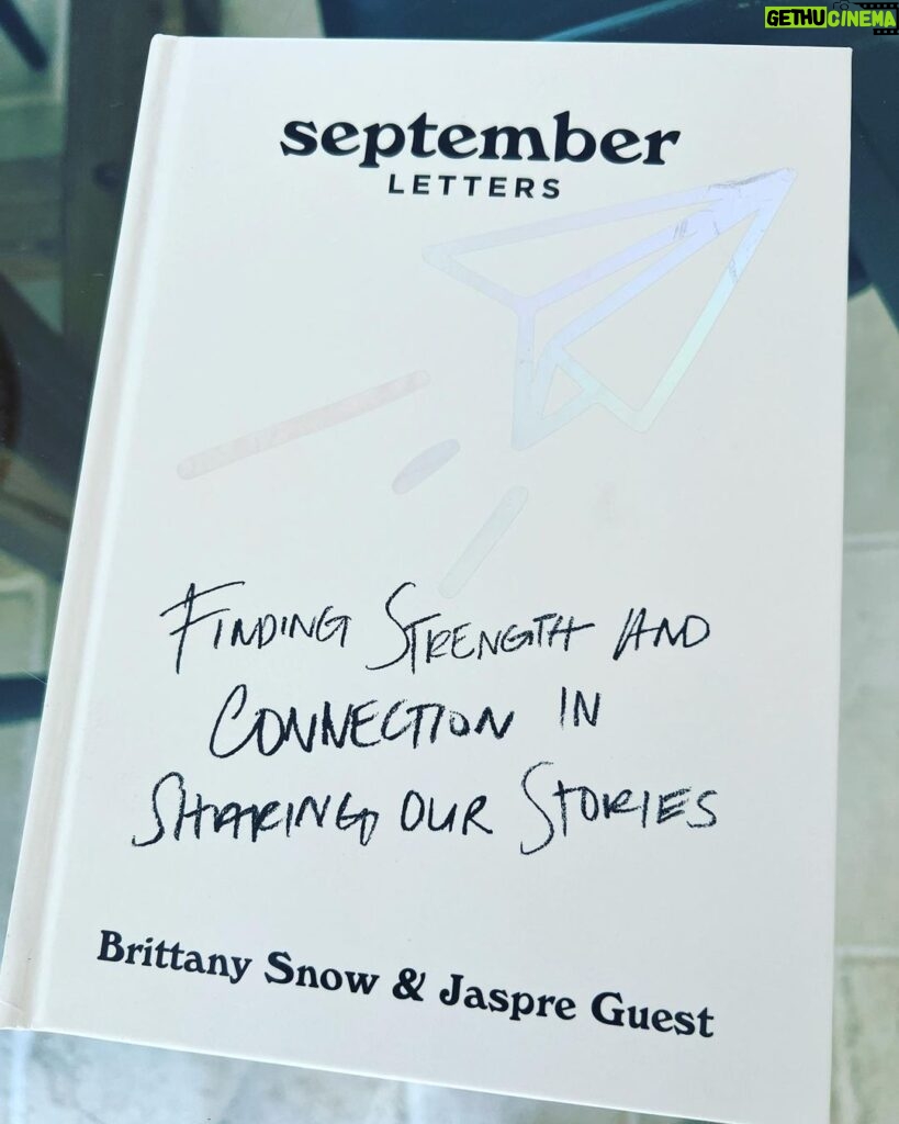 Kid Cudi Instagram - I am so fuckin proud of my dear friend Brittany Snow for releasing her new book September Letters. This is much needed in the world today and I implore everyone to read it. A lot of love and care and time went into it, and im sure anyone dealing with something in their world will feel a lil less alone. I got a lil letter inside too ☺️🙏🏾💕✌🏾 LOVE U BRITT @brittanysnow @jaspre