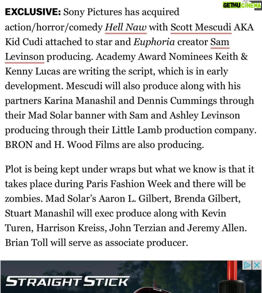 Kid Cudi Instagram - Its all happening how I dreamed it. 😌🙌🏾 HELL NAW incoming!! SONY X MAD SOLAR X LITTLE LAMB X BRON Story By Scott Mescudi and Sam Levinson Written by The Lucas Bros Paris Fashion Week wont be the same 🧟‍♂️🧟🧟‍♀️ WE BOUT TO FUCK YALL UP ONE TIME BABY!!