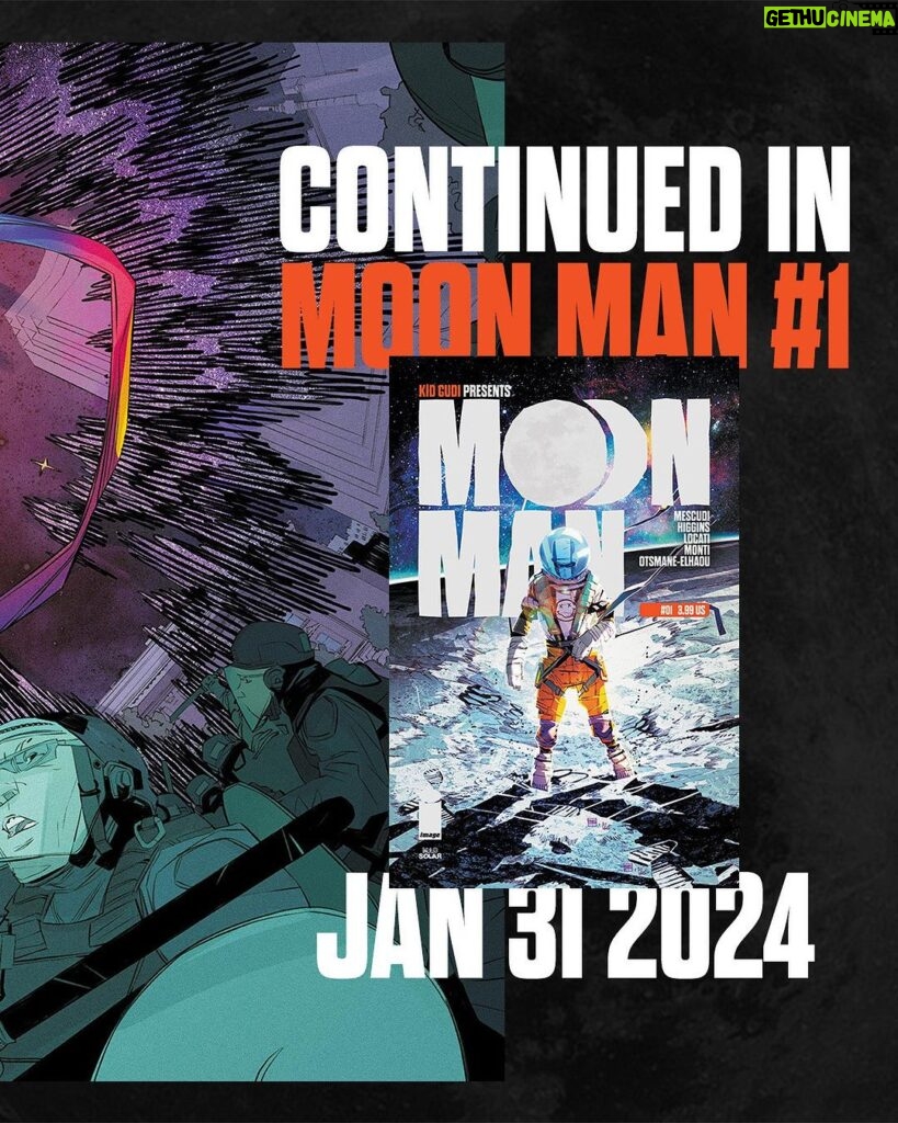 Kid Cudi Instagram - We’re officially one week away from MOON MAN #1! To help us count down to launch, today we’re bringing you a sneak peek at some cosmically epic pages by @locatimarco and @igor.monti! With stunning visuals, enthralling storytelling AND new original music by @KidCudi, MOON MAN isn’t just a comic—it’s an EXPERIENCE. MOON MAN #1 takes flight on January 31 at your local comic book store and MoonManComic.com! Link in @blackmarketnar bio! #moonmancomic #imagecomics #kidcudi #kylehiggins #blackmarketnarrative #superheroes #comics #indiecomics #ncbd #newcomicbookday