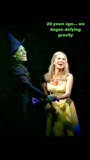 Kristin Chenoweth Instagram - 20 years ago… we began defying gravity 💚🧹🩷 #wicked20 @idinamenzel  #defyinggravity 

🎥: @wicked_musical