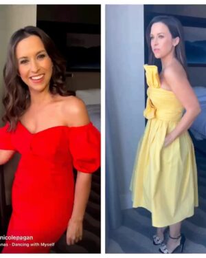 Lacey Chabert Instagram - For all of you who asked, here are my outfit details from this past weekend 👗 I’ve tagged the brands on the pictures. The floral dress, shoes and heart earrings in the first pic were all from @hillhouse 🤍

Makeup @rachelnicolepagan 
Hair @annettedavenportbeauty 
Styled by my daughter from my closet ;)

Also if anyone has any choreography tips for what to do in these videos that would be great. Clearly I’ve got the twirling/swaying part down 🤦🏻‍♀️🤣