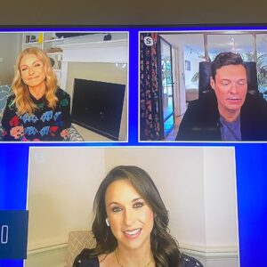 Lacey Chabert Instagram - Fun morning talking about #TheWeddingVeil and also just how great our homeschool experience is going 👍🏻 Thanks for having me @livekellyandryan You guys are the best! xo 

Hair @glambyannettedavenport 
Makeup @rachelnicolepagan 
Styling @leonamizrahi