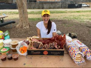Lindsey Morgan Instagram - Me & my birthday brisket.
Yes, those are candles.