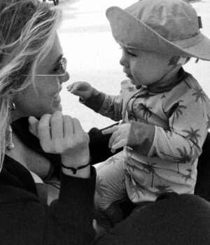 Melissa Roxburgh Instagram - Caden’s world. We’re just in it.