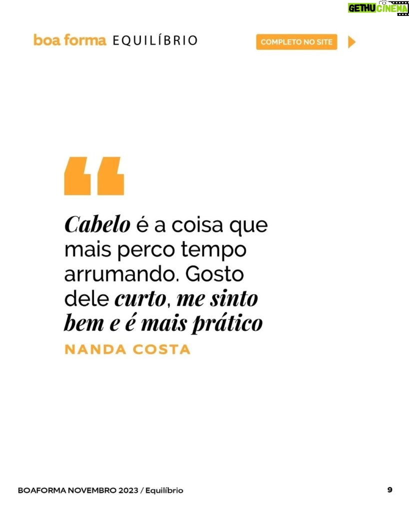 Nanda Costa Instagram - Aqui estão alguns trechos da entrevista com @nandacosta, capa de novembro da Boa Forma. No link da bio, você pode conferir a matéria na íntegra! Texto @helenagalante Fotos @diniloris Assistente de foto @raphaeljacomini e @scapelos Styling @fabianaleite Edição de moda @pjaycob Produção de moda matheus.foc Beleza @vanessarozan e @grasielapaz Produção de objetos @inaramos_ e @deia_produtoraearte Direção de arte @kareensayuri Camareira Tina Ramalho Retouch @marceladini