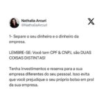 Nathalia Arcuri Instagram – Nossa, Nath! Mas tô só começando. Preciso realmente pensar nisso?

Você está criando uma fonte de renda, lembre-se disso. É a sua empresa!
 
É preciso profissionalizar ao máximo, ou vai se tornar apenas um passatempo caro. 

Segundo o relatório da Global Entrepreneurship Monitor (GEM) 2022, realizado pelo Sebrae e pela Associação Nacional de Estudos em Empreendedorismo e Gestão de Pequenas Empresas (Anegepe), 67% da população adulta estava envolvida com o empreendedorismo. Parte desse número são potenciais empreendedores, o que fez com que o Brasil ocupasse o 2º lugar nessa categoria, ficando atrás somente da Índia, no ano do relatório.

Somos empreendedores natos 😎 Mas, claro, apesar do brasileiro ter essa alma de negócios, só a alma não sustenta uma empresa. É preciso adquirir conhecimento e aplicar no dia a dia pro empreendimento dar certo! 

DITO ISSO…

Arrasta pro lado pra ver as 5 dicas que separei pra você, imprime, cola em todo lugar da casa pra não esquecer e já manda para as autônomas/autônomos MEIs e donas e donos de empresas que precisam ler isso👇