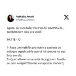 Nathalia Arcuri Instagram - AH-QUE-FOLIA 🥳 Bloquinho das Me Poupeiras! e Me Poupeiros! é pra todo mundo que quer curtir o Carnaval sem gastar muito, com o dinheirinho carimbado 😎 Vale chamar geral pra essa festa e pra conferir 2 listinhas que separei com dicas pra economizar, seja pra quem for cair na folia, ou ficar em casa tranquilo. Essas dicas não são só pra você salvar, é pra compartilhar com todo mundo. Então já manda as dicas da prof Nath pros seus amigos ficarem espertos 💜