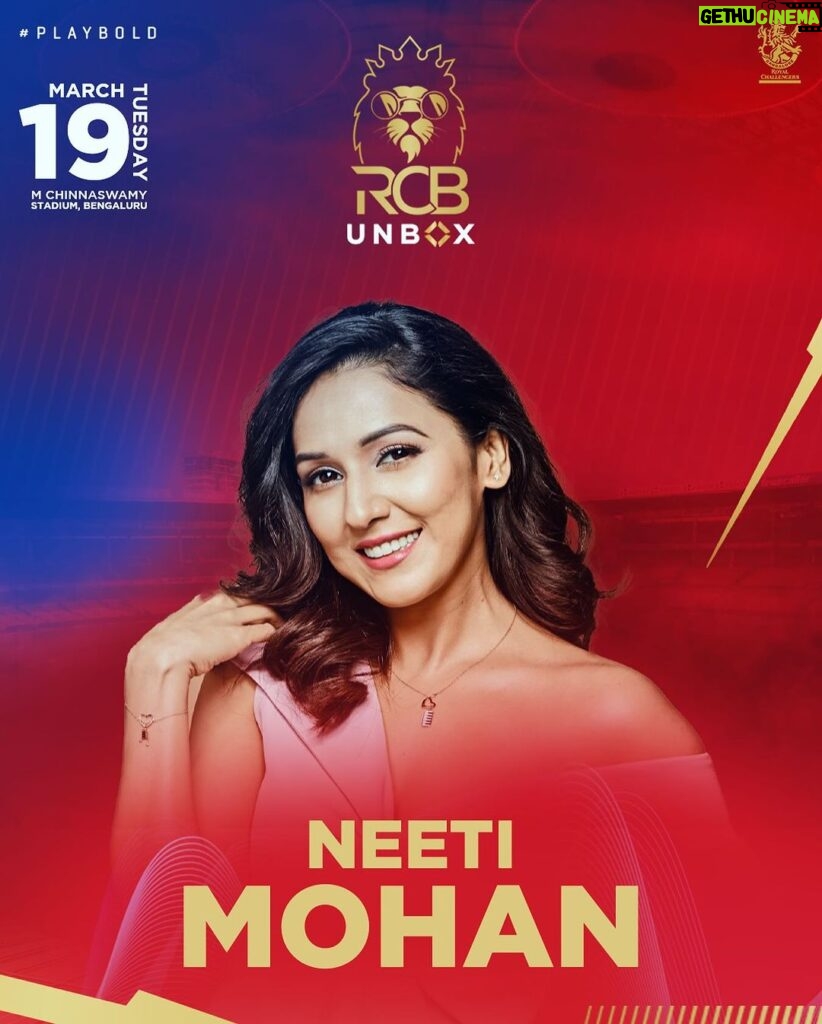 Neeti Mohan Instagram - Super excited to perform at the RCB Unbox event on 19th March Bengaluru @royalchallengersbangalore #IPL #RCB #RCBUnbox