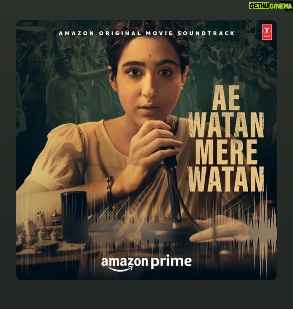 Neeti Mohan Instagram - Recording #AeWatanMereWatan has been such an emotional experience . Patriotism and remembrance of freedom fighters. The story of #UshaMehta really moved me and can’t wait to watch @saraalikhan95 portraying the role of her. Thank you @akashdeep.sengupta for having me on this track 🥹 @darabfarooqui for writing the lyrics. #AeWatanMereWatan 🇮🇳💪