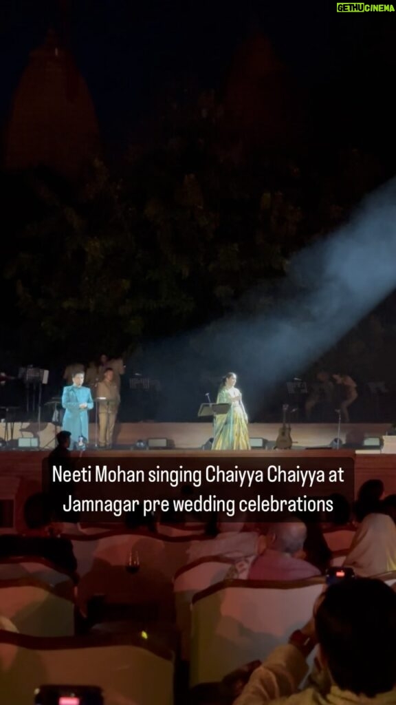 Neeti Mohan Instagram - Nailed it 🫶🏻 Adlib with feels like …..#Chaiyya Chaiyya Neeti Mohan performing iconic track Chaiyya Chaiyya with Sukhwinder Singh for the Pre wedding celebrations of Anant Ambani and Radhika Merchant at Jamnagar. #AnantAmbani #RadhikaMerchant #ambaniwedding #NitaAmbani #MukeshAmbani #IshaAmbani #AkashAmbani #ShlokaAmbani