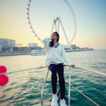 Nyla Usha Instagram - It all glows different in the golden hour💫 #aindubai #marinadubai #sunsetcruise #dubaiwinters